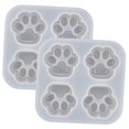 thumbnail image 1 of Paquete de 2 moldes de epoxi con forma de patas de gato, superficie con acabado mate y espejo Lindo molde de silicona para fundición de resina con huella de gato, 1 of 5