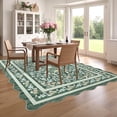 thumbnail image 2 of Scalloped Edge Floral Area Rug – Pastel Botanical Print, Vintage-Inspired Washable Carpet for Living Room, Bedroom, or Nursery, 2 of 11