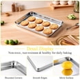 thumbnail image 3 of Walchoic Baking Pan with Rack Set(2 Pans + 2 Racks), 12.5” x 9.7” Stainless Steel Cookies Sheet Baking Tray Pan with Grid Rack, Large Toaster Oven with Wire Cooling Rack, Dishwasher Safe, 3 of 7
