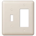 thumbnail image 1 of AMERELLE 935TRAL Devon Steel Wallplate, 1 Toggle / 1 Rocker, Light Almond, 1 of 3