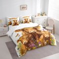 thumbnail image 2 of jejeloiu Brown Highland Cattle 7-Piece Twin Bedding Sets For Kids,Countryside Flowers Rustic Farmhouse Theme Bedding Comforter Set For Girls,Reversible, 2 of 7