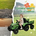 thumbnail image 3 of Xuanlur 24V Powered Ride on Tractor, 24 Volt Ride on Toys Car for Kids with Trailer, Max 5Mph, Remote Control, Music Player, Bluetooth, LED Light, 400W Power Car Wheels-Emerald, 3 of 6
