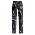 thumbnail image 6 of Lumtrix Christmas Pajamas Pants Women Trendy Christmas Graphic Pjs Pants Cute Drawstring Waist Lounge Pants Wide Leg Trousers with Pockets Navy L, 6 of 6