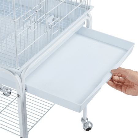 Yaheetech 47-inch Play Top Bird Cage w/ Detachable Rolling Stand, White
