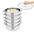 thumbnail image 5 of 30CM 5 Tier Cook Food Veg Pot Large Stainless Steel Steam Cooker Steamer Kitchen for induction cookers, electric ceramic stoves, 5 of 21