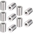 thumbnail image 1 of MroMax 10Pcs M10 Round Connector Nuts, 304 Stainless Steel Rod Coupling Nuts 30mm/1.18" Length Female Thread for Camera Pan, Lamp Bracket, Glass Folding Dining Table Silver, 1 of 4