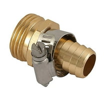 Brass 5/8 Inch Male Thread Garden Hose Connectors Repair Mender with Clamps