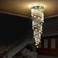 thumbnail image 3 of 15.75*47.24in Luxury K9 Crystal Stairs Villa Lighting Chandelier Long Large Pendant Lamp for Banquet Halls, 3 of 20