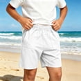 thumbnail image 5 of WAVSUF Kids Boys Shorts, Lightweight Elastic Waist with Pockets Summer Casual Trendy Shorts White 10-12, 5 of 10