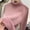 Hot Pink, variant on Women High Neck Fleece Lined Knit Base Layer Top Slim Fit Winter Everyday Solid Color Long Sleeve Bottom Top