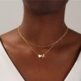 thumbnail image 2 of Turandoss 14K Gold Plated Dainty Heart Necklace Pendants for Women Bubble Tiny Initial a-z Layered Jewelry Trend Personalized Birthday Gifts for Women Teen Girls, 2 of 8