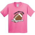 thumbnail image 3 of Inktastic Football Like a Girl Youth T-Shirt, 3 of 5