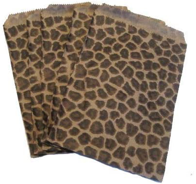 1000 Kraft  Leopard Print Design Jewelry Paper Shopping Gift Bag 6x9 