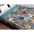 thumbnail image 3 of Patchwork Floral Kantha Bedding Floral Print Kantha Throw Queen Quilt Cotton Light Weight Winter Summer Vintage Blanket Bedding Bedspread, 3 of 4