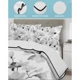thumbnail image 4 of Quilts Twin-XL Size Bedding Set, Grey Flowers Lightweight Quilted Comforter, Spring Watercolor Botanical Floral Leaf Plant Soft Bedspread Coverlet with Pillow Covers for All Season, 68" x 98", 4 of 7
