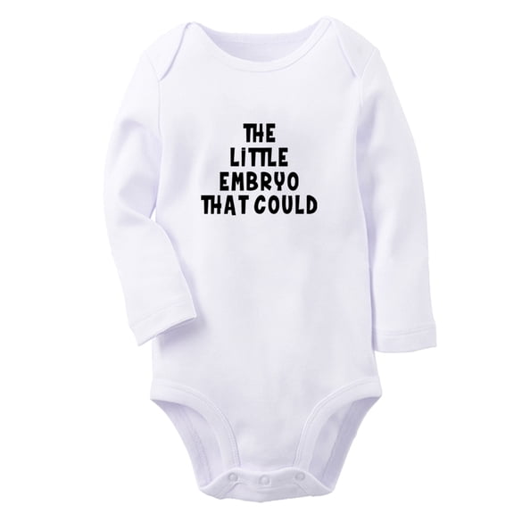 The Little Embryo That Could Funny Rompers, Newborn Baby Unisex Bodysuits, Infant Jumpsuits, Toddler 0-12 Months Kids Long Sleeves Oufits (White, 6-12 Months)