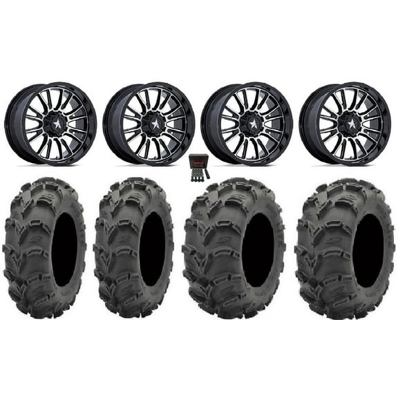 MSA ThunderLips 14" Wheels Machined 28" Mud Lite XL Tires Can-Am Commander Maverick Renegade Outlander Defender