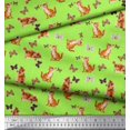 thumbnail image 2 of Soimoi Green polyester Crepe Fabric Insect & Cat Animal Print Fabric by The Yard 42 Inch Wide, 2 of 3
