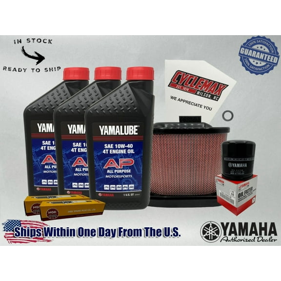 Cyclemax Standard 10W-40 Tune Up Kit fits 2022-2024 Yamaha YZF-R7 w/ Spark Plugs