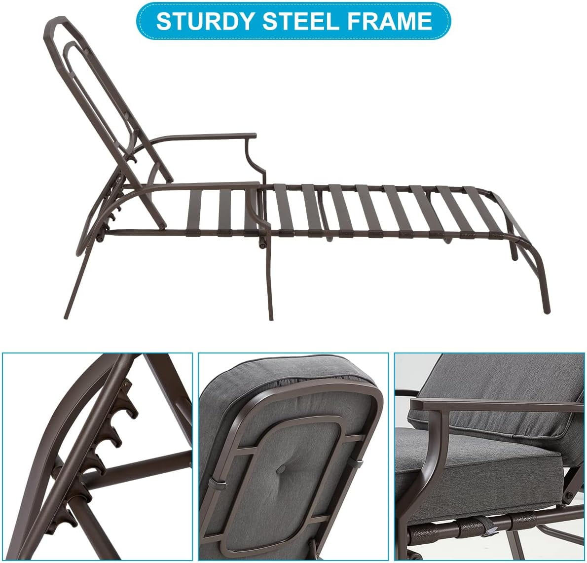 Yodolla foldable reclining sun lounger hotsell