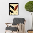 thumbnail image 2 of Minimalist Tropical Flower Bloom Black Ochre Botanical Art Print Framed Poster Wall Decor 12x16 inch, 2 of 5