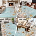 thumbnail image 5 of Teal Starfish Coastal Area Rugs 8'x10', Washable Small Throw Rugs for Living Room Patio, Summer Beach Shell Wooden Indoor Outdoor Rug Non-Slip Low Pile Carpet Runner Reversible Floor Mats, 5 of 8