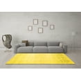 thumbnail image 3 of Ahgly Company Indoor Square Abstract Yellow Contemporary Area Rugs, 6' Square, 3 of 4