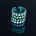 thumbnail image 3 of Glow-in-the-Dark Rhombus Ring: Adjustable Alloy Resin Ring, European American Style, Luminous Fashion Jewelry for Women, 3 of 3