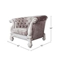 thumbnail image 4 of Acme Furniture Versailles Chair w/2 Pillows in Ivory Fabric & Bone White Finish, 4 of 5