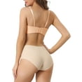 thumbnail image 3 of INSPIRE CHIC Underwire Lightly Bra for Women's, Soft Unpadded Cup, Breathable 3/4 Cup Strapless Lingerie Beige 38C, 3 of 4