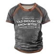 thumbnail image 1 of Men's Raglan T-shirt Retro Short Sleeve Round Neck Letter Printing Tops 3XL, 1 of 3