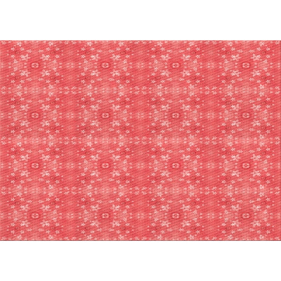 Ahgly Company Machine Washable Indoor Rectangle Transitional Red Area Rugs, 8' x 10'