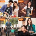 thumbnail image 6 of Wave Black Point Aprons with Pocket Chemical Work Apron Waterproof Bib Aprons for Couple Bride Mrs Mr Cooking Aprons for Kitchen Cool BBQ Grilling, 6 of 7