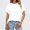 B452 White summer tops for women clearance under $5, variant on Cagogo Women Casual Blouses Summer Spring Tops Under $5 Short Sleeve Cotton Crewneck Soft Solid Color Plain T-Shirts Night Out White Tees Clothes