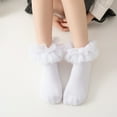 thumbnail image 3 of Set of 1 Pair Baby Short Socks with Large Ruffle Trim for Spring and Fall 1 to 10+ Year Kids Ankle Socks Comfortable, 3 of 8