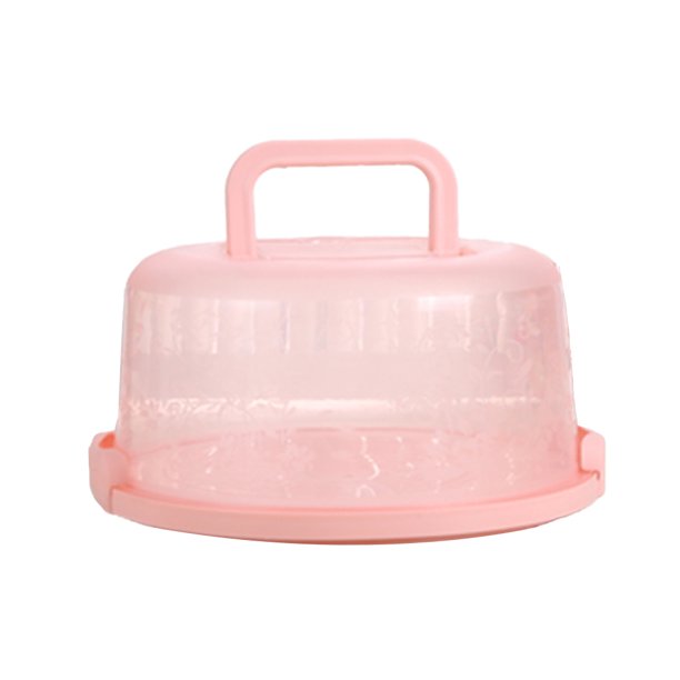 Naiovety Nueva caja de plástico portátil para pasteles redondos, soporte para almacenamiento de pasteles, contenedor para postres, funda, accesorios Organizadores de utensilios de cocina rosado Naiovety JJ22886-02