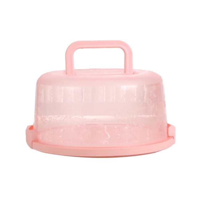 Advancent Caja redonda para pasteles de cocina, caja para mantener frescos, refrigerador, postre de frutas y verduras, con tapa y accesorios para Organizadores de utensilios de cocina rosado
