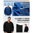 thumbnail image 3 of LONKITO Sweatshirts for Men V-neck Pullover Sweatshirts Long Sleeve Ribbed Hem Loose Tops for Fall Winter Clothes, 3 of 8