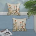 thumbnail image 3 of Spring Pillow Covers 18x18 Inch 2 Pcs Sage Green Wild Flower Decor Throw Pillows Floral Plant Leaves Seasonal Summer Outdoor Farmhouse Decoration Pillowcase Linen Cushion Cover for Couch Sofa, 3 of 4