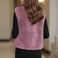 thumbnail image 4 of YMNXA Women'S Fuzzy Vest Sleeveless Open Front Solid Color Comfortable Warm Thick Jacket Coat For Daily Wear Pink Xl, 4 of 7