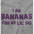 thumbnail image 2 of Bananas Little Sister Cute Big Sis Romper Boys or Girls Infant Baby Brisco Brands 12M, 2 of 6