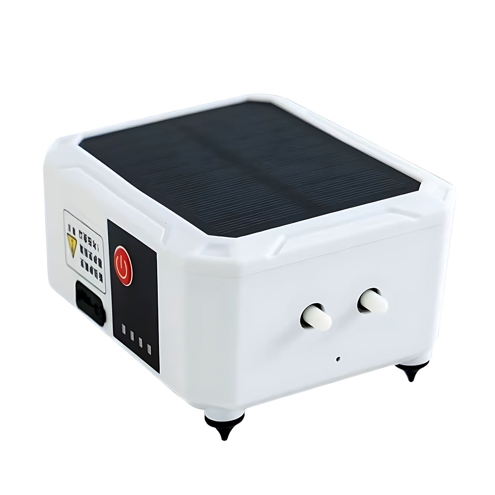 Solar Powered Oxygen Pump - 4.13x2.95x1.77in Dual Hole Aerator for Fish Tank Bait Bucket, USB Rechargeable Water Pump for Outdoor Fishing and Home Aquarium