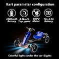 thumbnail image 4 of Xlluproid 12V Kids Electric Go Kart,Foldable Ride On Toy with Adjustable Seat,Music,Lights & EVA Wheels for Boys Girls Ages 3-6,Blue, 4 of 12