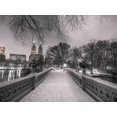 thumbnail image 2 of Frank, Assaf 24x19 Black Ornate Wood Framed with Double Matting Museum Art Print Titled - Central park Bow Bridge with Manhattan skyline, New York, 2 of 4