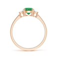 thumbnail image 2 of ANGARA Natural Prong-Set Round 3 Stone Emerald and Diamond Engagement Ring in 14K Rose Gold for Women (Size-6mm) | May Birthstone, Birthday, Anniversary, Jewelry Gift for Women | Natural Emerald Ring, 2 of 12