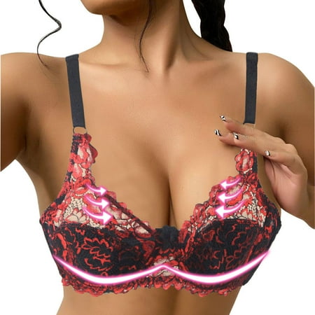 

MPWEGNP Women Sexy Lace Bra Thorn Plus Size Underwear Bra