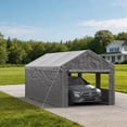 thumbnail image 3 of BaPiPro 10x20FT Grey Gable Top Carport, Multifunctional Outdoor Storage Shelter with All-Weather Metal Frame for Patio Vehicle Parking & Outdoor Gear Storage, 3 of 8