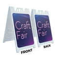 thumbnail image 2 of Craft Fair  24" x 36" Double Sided A-Frame Sidewalk Sign, Includes 2 Plastic Inserts | Foldable Portable White Signicade Sandwich Board Signs, 2 of 5