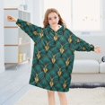 thumbnail image 5 of FORMRS Wearable Blanket Hoodie with Sleeves for Kids Cozy Flannel Sweatshirt, Green Abstract Pattern, 5 of 7