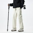 thumbnail image 2 of Qgtaibl Mens Hiking Cargo Pant Casual Elastic Waist Straight Leg Joggers Lightweight Outdoor Camping Workout Pants with Pockets Beige (Men's S), 2 of 9